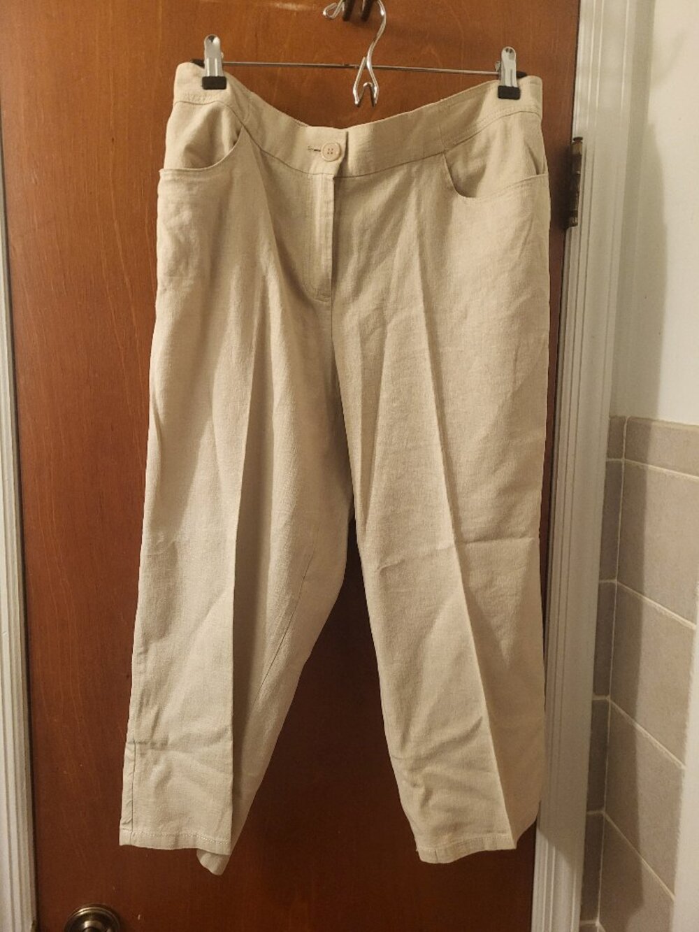 Dana Buchman Beige Linen Blend Trousers Size 12